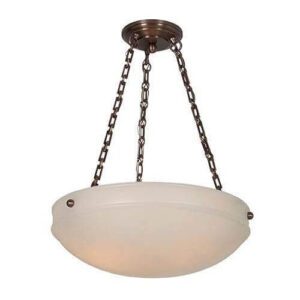 Tuscany 19 inch alabaster multi chain pendant with three chain suspension and rounded stone bowl