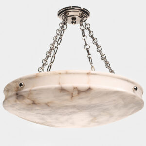 Tuscany 24 inch alabaster multi chain pendant with four chain suspension and broad stone bowl