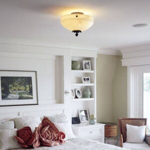 Tuscany Alabaster 16" Ornate Single-Stem Pendant