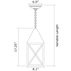 Carriage™ Exterior 8" Wide Chain Hung Pendant