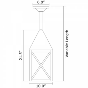 Carriage™ Exterior 10" Wide Solid Stem Pendant