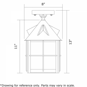 Stonehaven™ Exterior 8" Semi Flush Ceiling Fixture