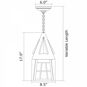 European Country™ Exterior 8" Wide Chain Hung Pendant