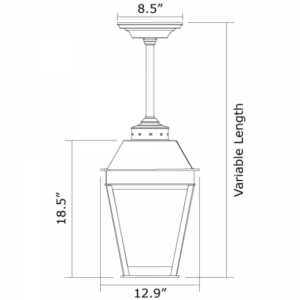 Provincial™ Exterior 13" Wide Solid Stem Pendant