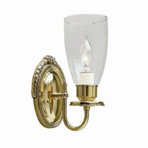 Sheraton™ One Light Curved Arm Wall Sconce With Hurricane Shade Holder