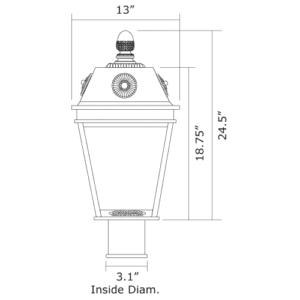 French Country™ Lantern 13" Wide Exterior Post Light