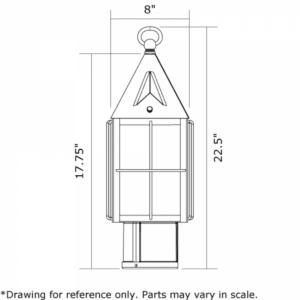 Lancaster™ Lantern 8" Wide Exterior Post Light