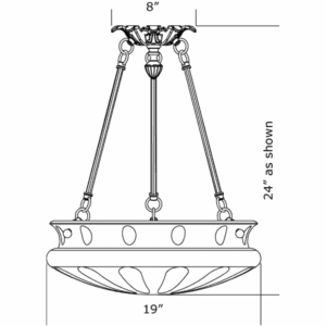 Pantheon Alabaster 19" Ornate Multi-Stem Pendant