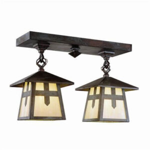 Stamford™ Lantern Two Light Chain Link Ceiling Fixture
