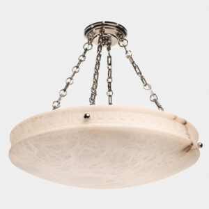 Greek Key Alabaster 24" Multi-Stem Chain Hung Pendant