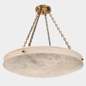 Greek Key Alabaster 30" Multi-Stem Chain Hung Pendant