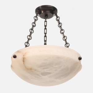 Greek Key Alabaster 16" Multi-Stem Chain Hung Pendant