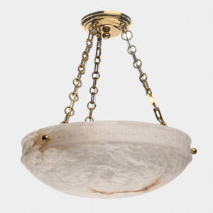 Greek Key Alabaster 19" Multi-Stem Chain Hung Pendant