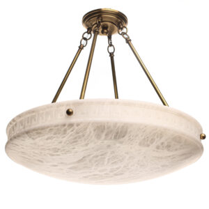 Greek Key Alabaster 24" Multi Stem Pendant
