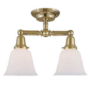Carlton™ Two Light Flush Ceiling Fixture With 2-1/4" Shade Holders