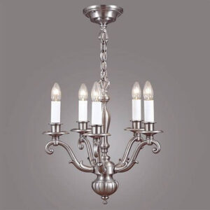 Canterbury™ Five Light Curved Arm Chandelier With Electric Candles