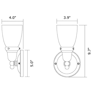 Retro™ One Light Straight Arm Sconce With 2-1/4" Shade Holder ADA