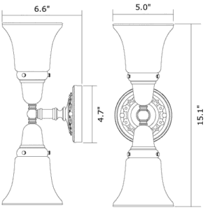 Argine™ Two Light Linear Sconce With 2-1/4" Shade Holders